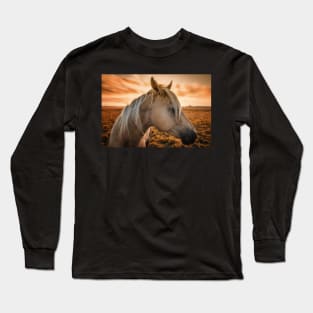 Horse Profile at Sunset Long Sleeve T-Shirt